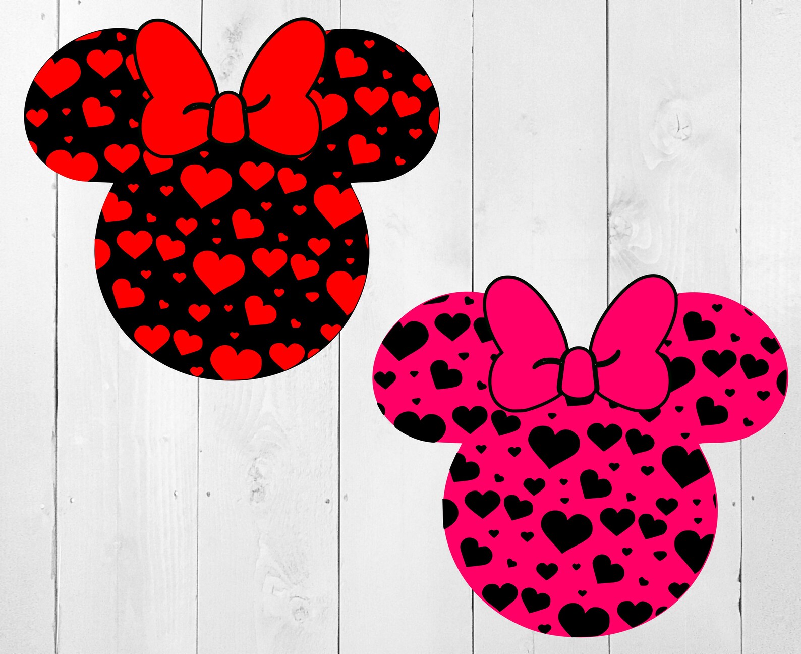 Disney SVG Valentines Day SVG Minnie Valentine Hearts SVG - Etsy