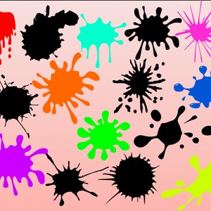 Splatter SVG Bundle, Paint Splatter Cut Files, dxf, png, eps, splatter clipart, paint splatter svg, ink splat svg, slime svg, blood splat