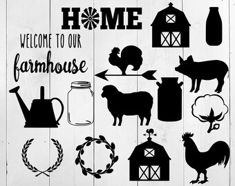 Farmhouse Svg, Farm SVG, farmhouse decor svg, farm clipart, farm animal svg, barn svg, farm wreath, cotton svg, rooster, home svg, farmhouse