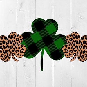 St Patricks Day SVG, Buffalo Plaid Shamrock Svg, St Patricks SVG, Shamrock Svg, Leopard Shamrock svg, Plaid Clover SVG, Shamrock Camicia
