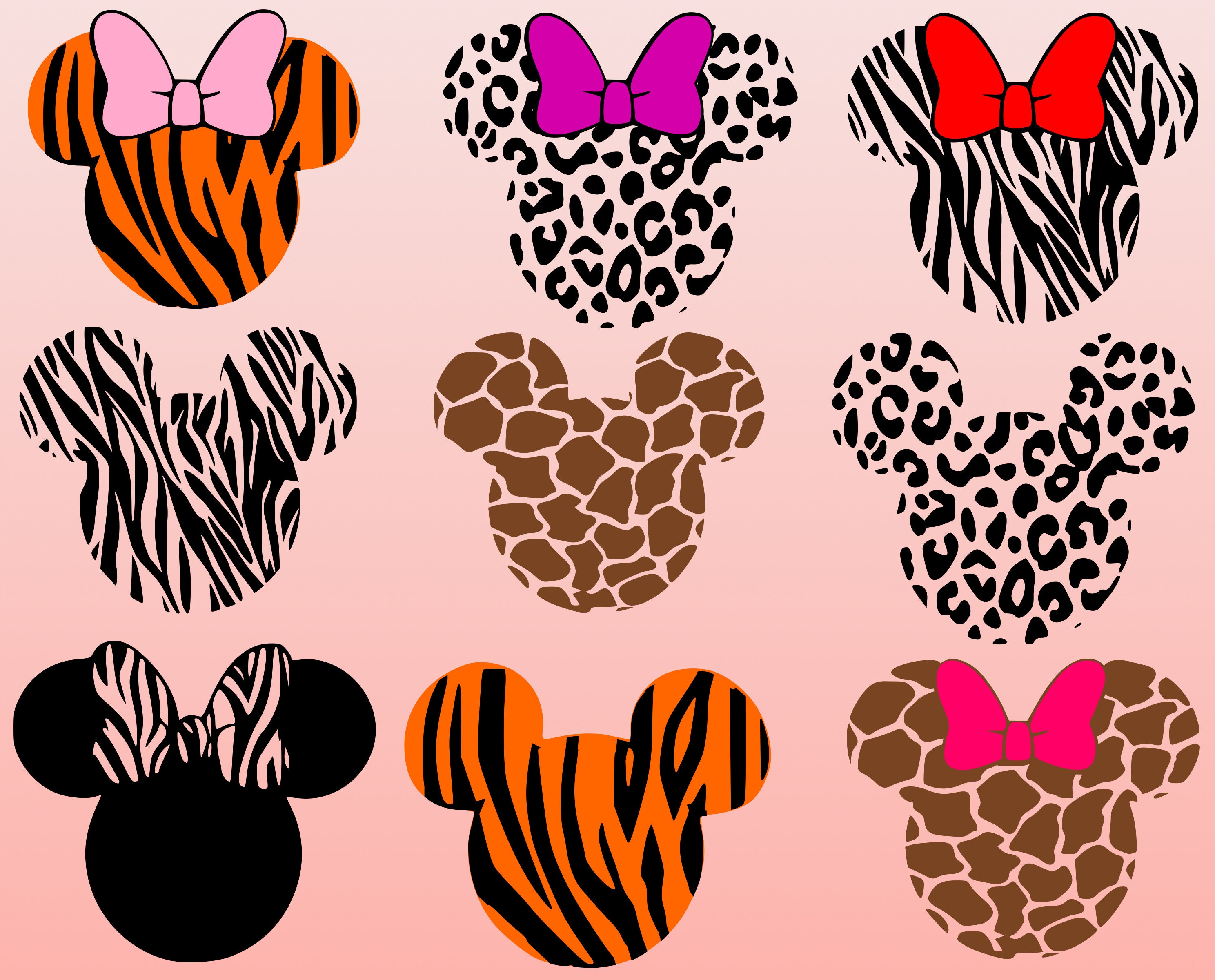 zebra minnie mouse head clip art