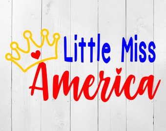 4 de julio SVG, Little Miss America SVG, Girls 4th of July SVG, Patriotic svg, 4 de julio, Memorial Day svg, Día del Trabajo svg, 4 de julio