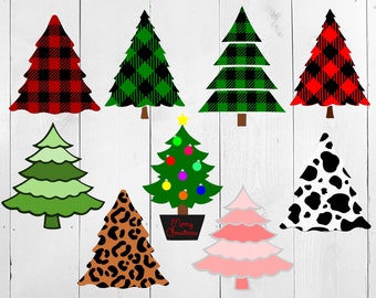 Christmas Tree SVG, Christmas Tree Cut File, Christmas Tree PNG, Buffalo Plaid Tree, Cheetah Print Tree, Plaid Tree, Tree clipart, Plaid svg
