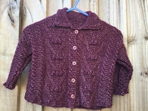 maroon baby cardigan