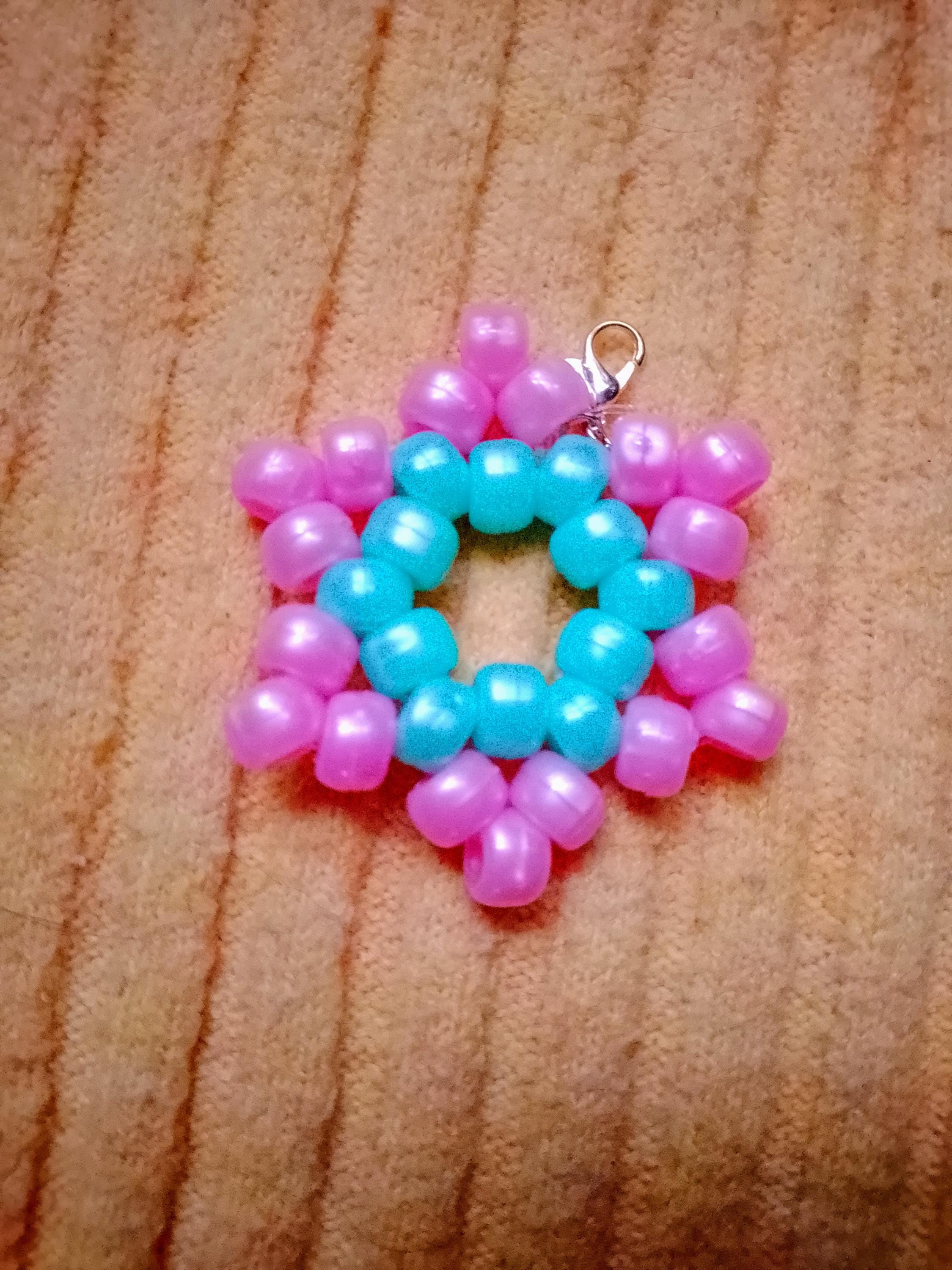 Pony Bead Star Keychain