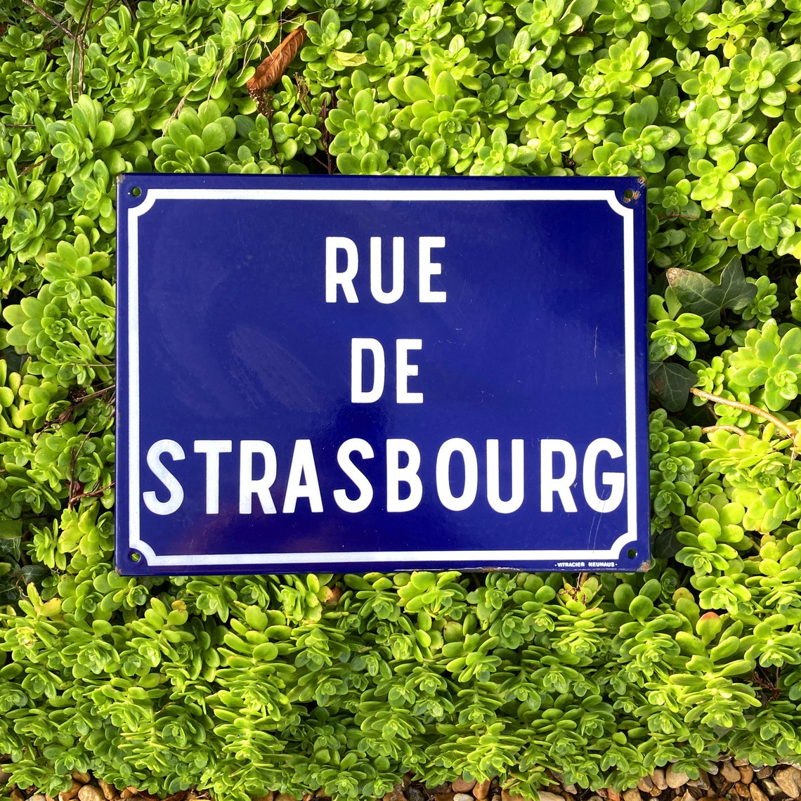 Vintage French Road Sign Rue De Strasbourg Made in France Etsy