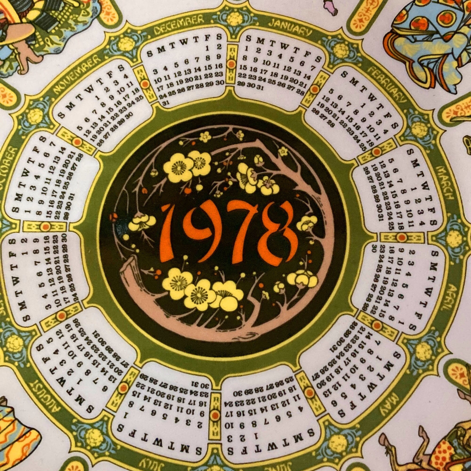 食器  SAMURAI calendar plate 1978 Wedgwood 1978 Calendar Plate: Samurai Porcelain Collectible (25