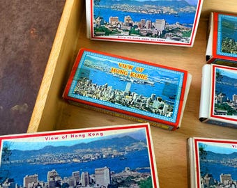 Vue sur Hong Kong, cinq boîtes de diapositives vintage