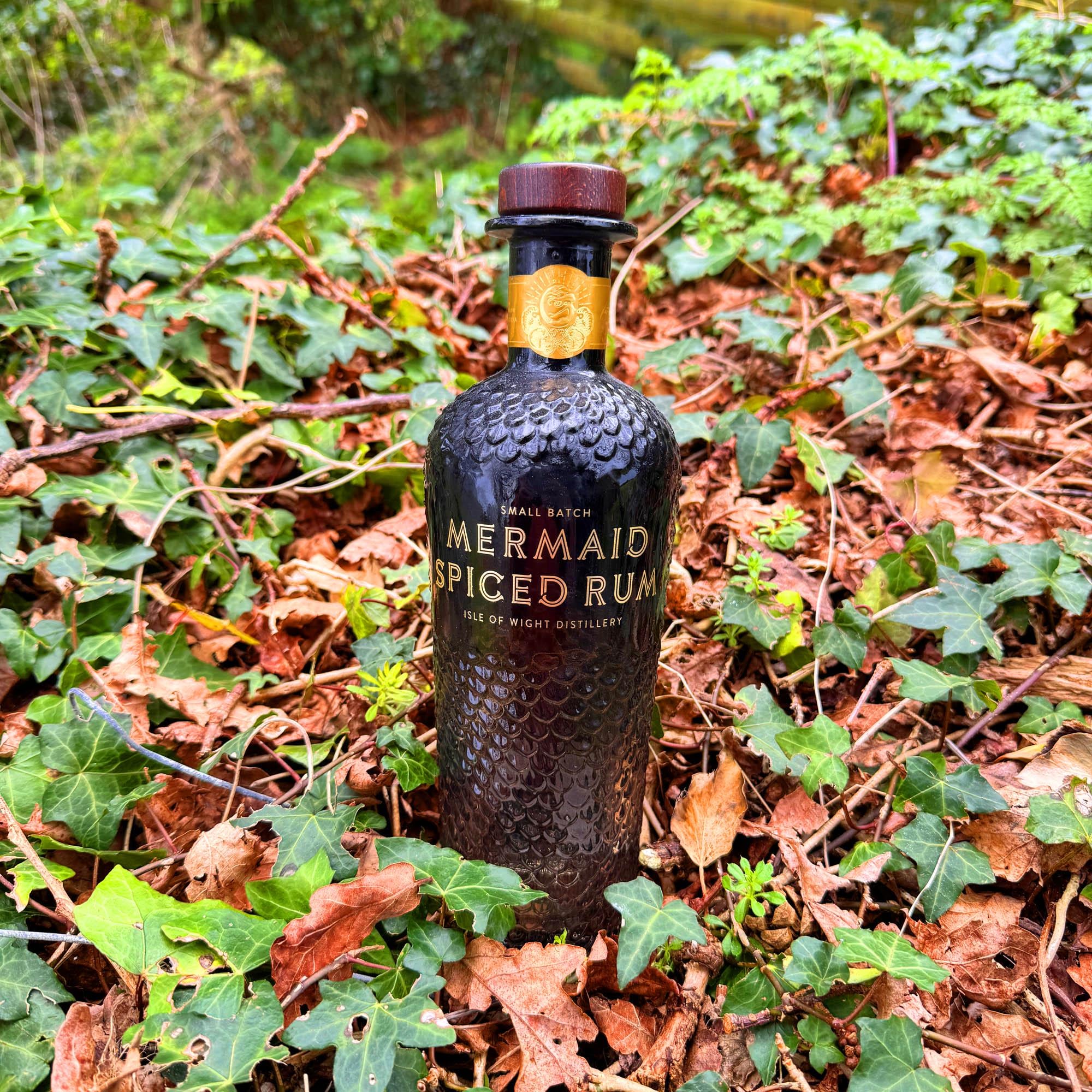 Black Murano Mermaid Glass Spiced Rum Bottle Black From Isle of