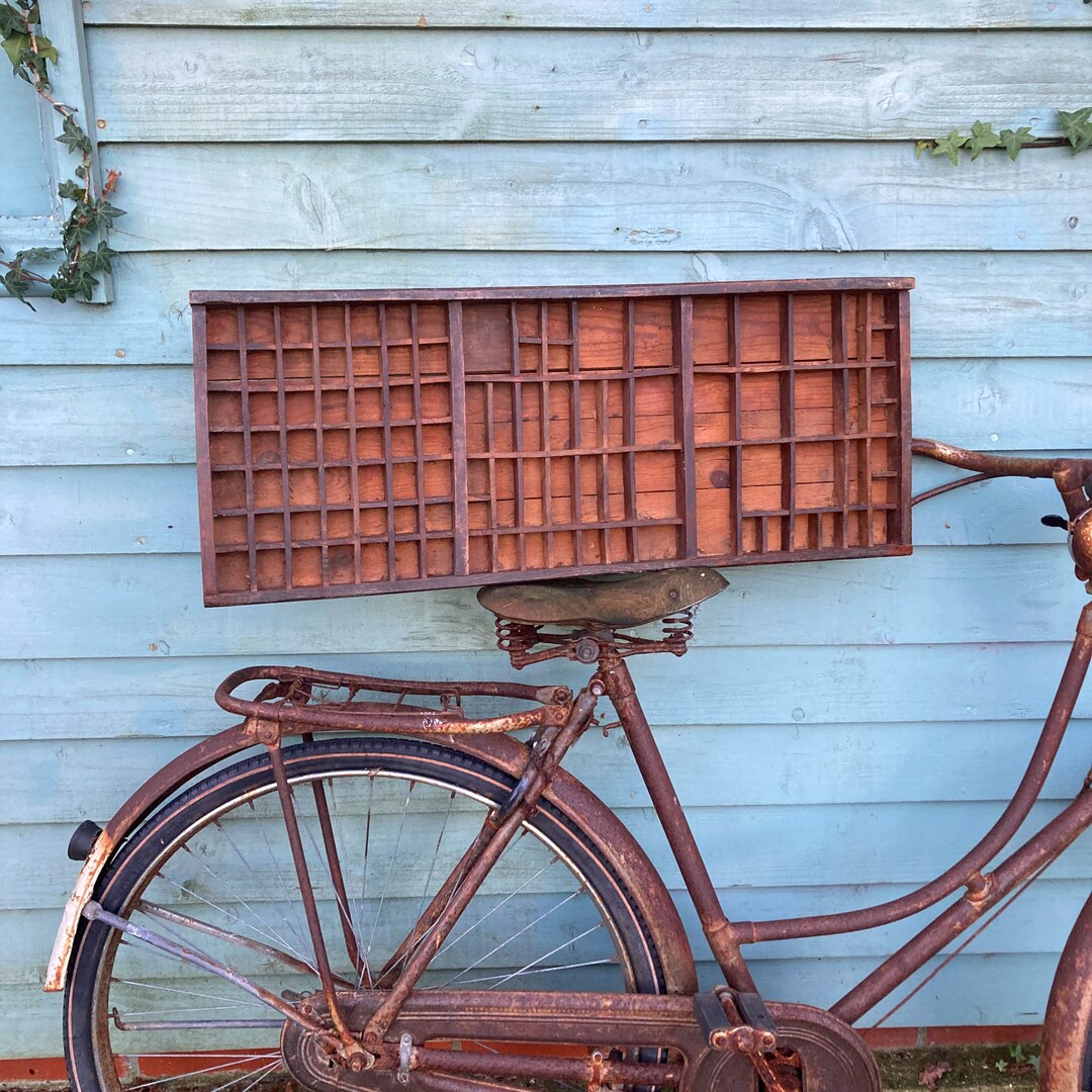 Vintage Printer Tray or Letter Press Tray, Vintage 1960s, With Rustic