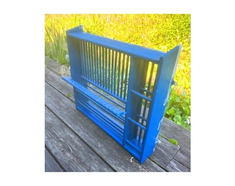 Support pour assiettes bleu vintage Country Living Cottage Core Decor