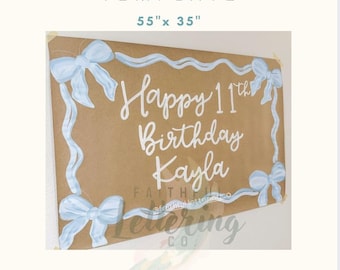 Bow Theme Birthday Banner