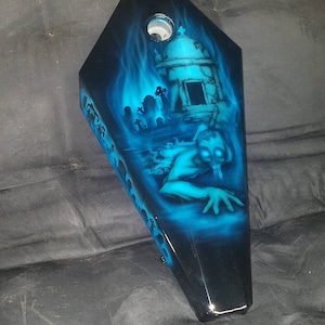 Motorcycle gas tank zombie coffin