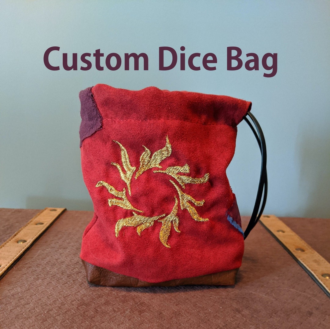 Custom Embroidered D&D Dice Bag // Fully Lined // DM Gift // GM Gift