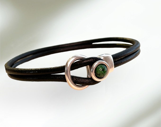 Loop and Button Clasp and Leather Bracelet With Toggle Closure - Etsy