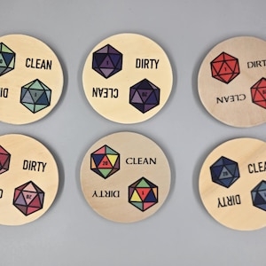 Dishwasher Magnets, RPG, Dungeons and Dragons, Dirty and Clean