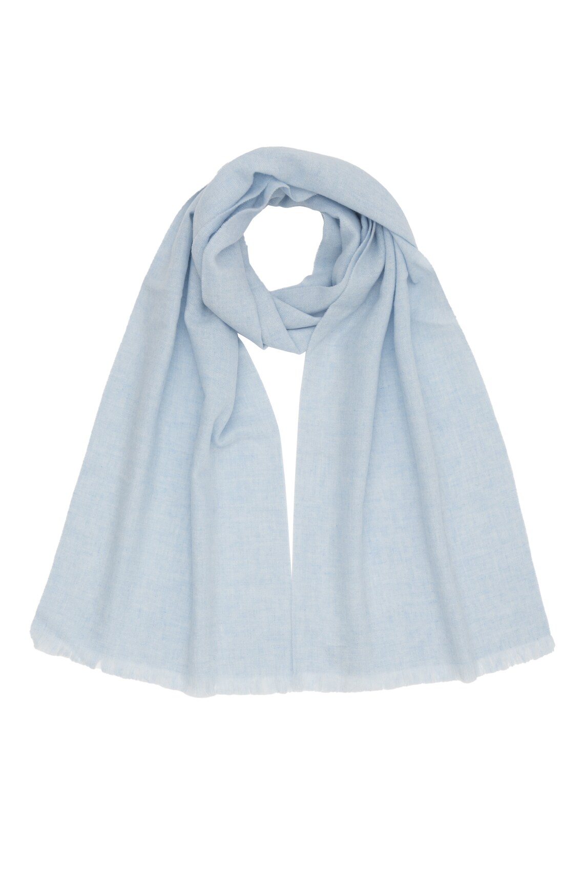 Light Blue Woven Pure Cashmere Scarf Etsy