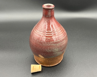 Handmade ceramic stoneware oil bottle