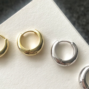 Vintage hoop earrings, huggie hoops, classy hoop earrings, chunky hoop earrings, 925 sterling silver