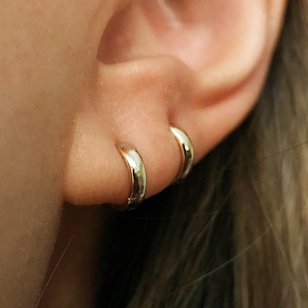 Classic hoop earrings, huggie hoops, mini hoop earrings, 5.5mm 7mm inner diameter