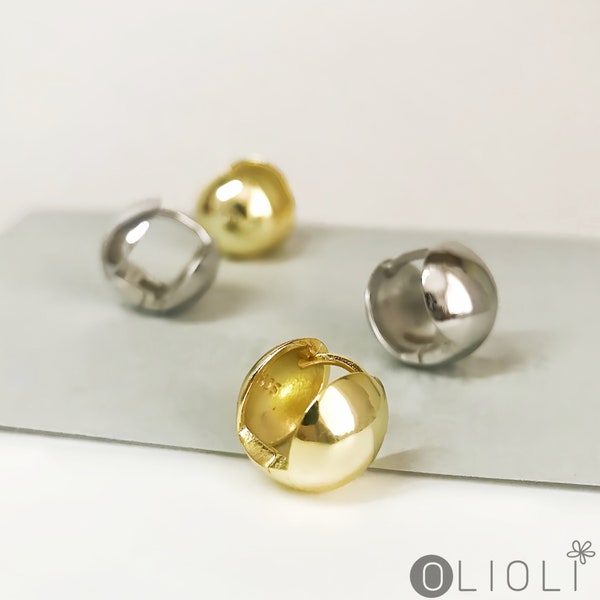Classy dome earrings, gold ball earrings, gold dome earrings, silver ball earrings