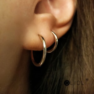 18k plated【EASY TO WEAR】hoop earrings, sterling silver hoop earrings, gold hoop earrings