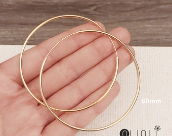 Large gold hoop earrings, Pure 925 sterling silver creole, large gold hoop earrings