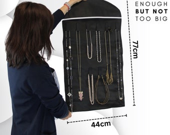 HOESH Hanging Jewellery Organiser 24 Clear Pockets Double Sides Wardrove Storage Holder Bag