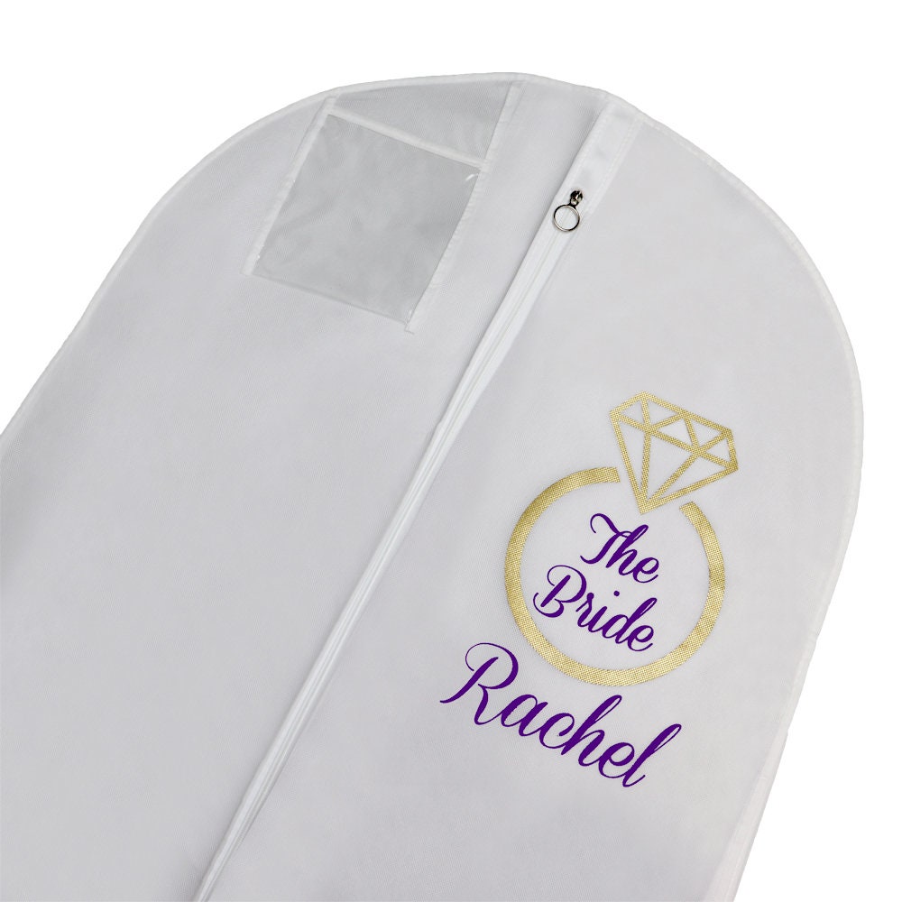 Personalised Bridal Dress Cover Bag Wedding Gown Carrier Easy Etsy