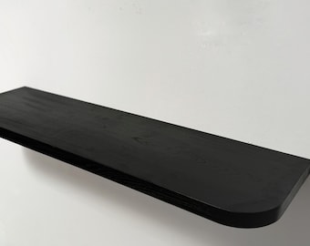Estante flotante de fresno negro / Estante de pared de madera decorativo