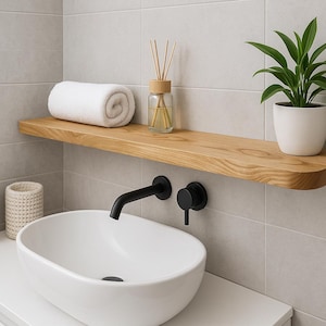 Étagères flottantes en frêne avec coins arrondis,Étagère en bois de chêne naturel,Décoration de salon,Étagère sans support,Étagère en bois,Différents styles