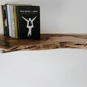 Walnut Floating Shelves, Custom Wood Shelves, Rustic Shelves, Bathroom Shelves with Bracket, Long Book Shelves,Kitchen Shelves