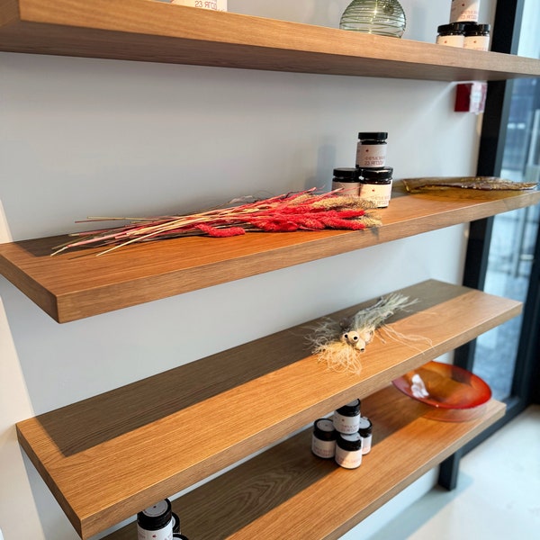 Oak Floating Shelves, Wood Floating shelf, small floating shelf, Rustic floating shelf, display shelf for wall, solid wood floating shelf