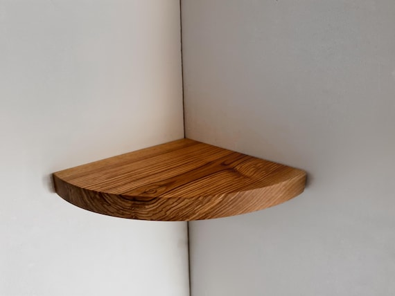 Oak Corner Floating Shelf | Wall Mounted