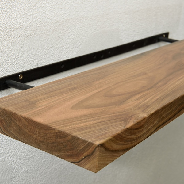 Walnut Floating Shelves, Custom Wood Shelves, Rustic Shelves, Bathroom Shelves with Bracket, Long Book Shelves,Kitchen Shelves