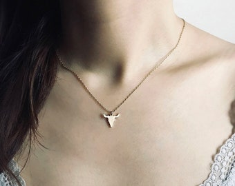 Astrology Jewelry Sterling Silver Open Work Texas Longhorn Bull Pendant Necklace