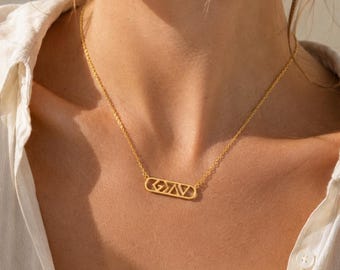 God Is Greater Than the Highs and Lows Necklace, 18K Gold Dipped Christian Pendant, Hypoallergenic Faith Jewelry, Inspirational Bible Verse.