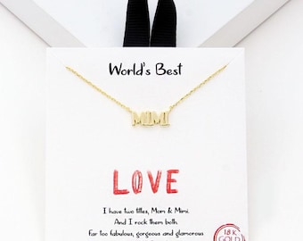 18K Gold Dipped Mimi Necklace, Grandma Pendant