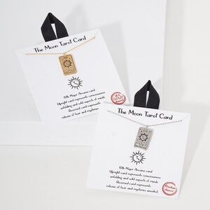Colar com pingente de carta de tarô banhada a ouro 18K semi-fino, amuleto da sorte, fortuna, o sol, a lua, a estrela, presente de encorajamento