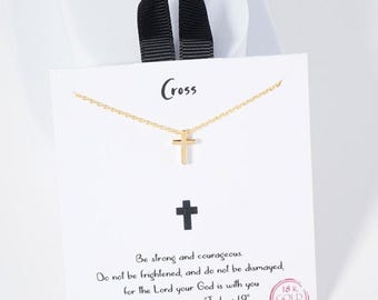 Kreuz Halskette, Glaube Halskette, Minimalistischer Schmuck, 18K Gold getaucht, Inspiration Geschenk Schmuck, religiöser Schmuck, christliche Halskette
