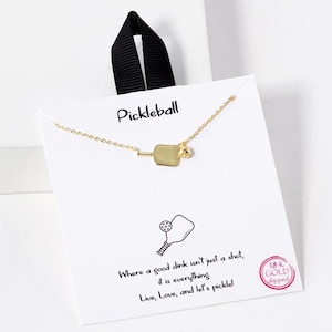 Pickleball Necklace, Pickleball Pendant, Sports Jewelry, Pickleball, Handcrafted Necklace, Athlete Jewelry, Team Gift, Gold Dipped Necklace