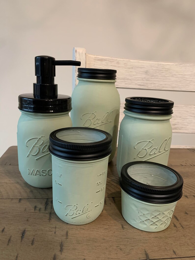 Bathroom Mason Jar Set Etsy