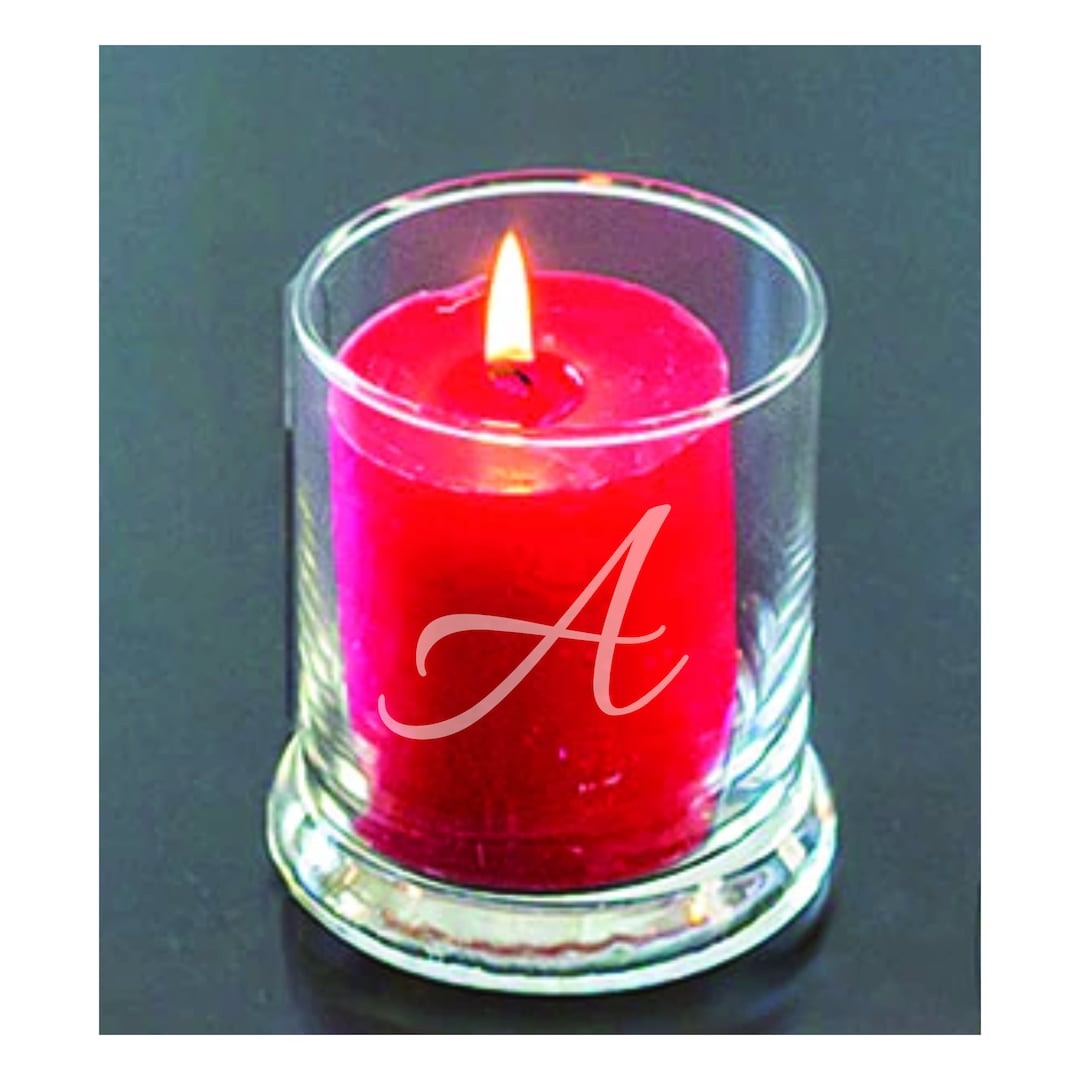 Small Etched Glass Candle Holder Etsy