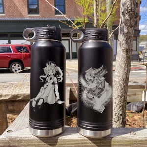 Laser Engraved Custom Anime Water Bottle