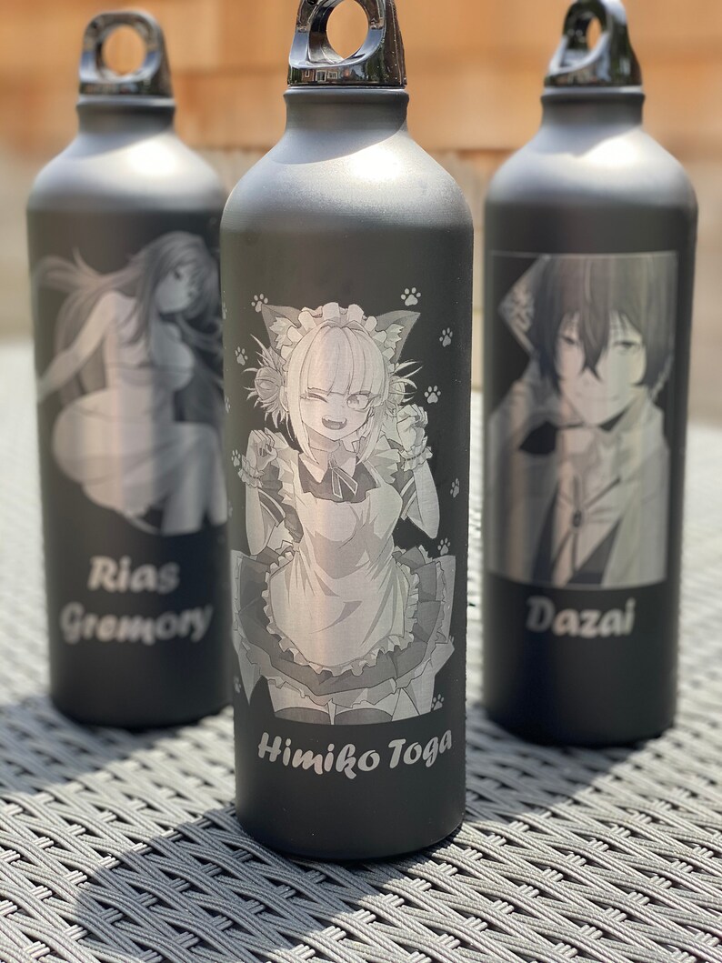 Engraved Anime Bottle Anime Gift Anime Lovers Waifu Bottle Etsy