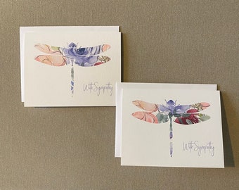 Dragonfly Sympathy Cards, Dragonfly Sympathy Note Cards, Condolence Card Set, Sympathy Notecards, Set of 10