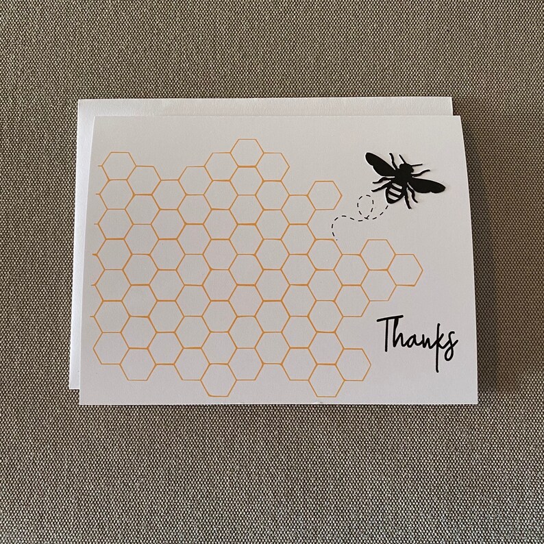 Thank You Notecards Thank You Card Set Bee Thank You Cards Blank Bee Thank You Note Cards Set of 8