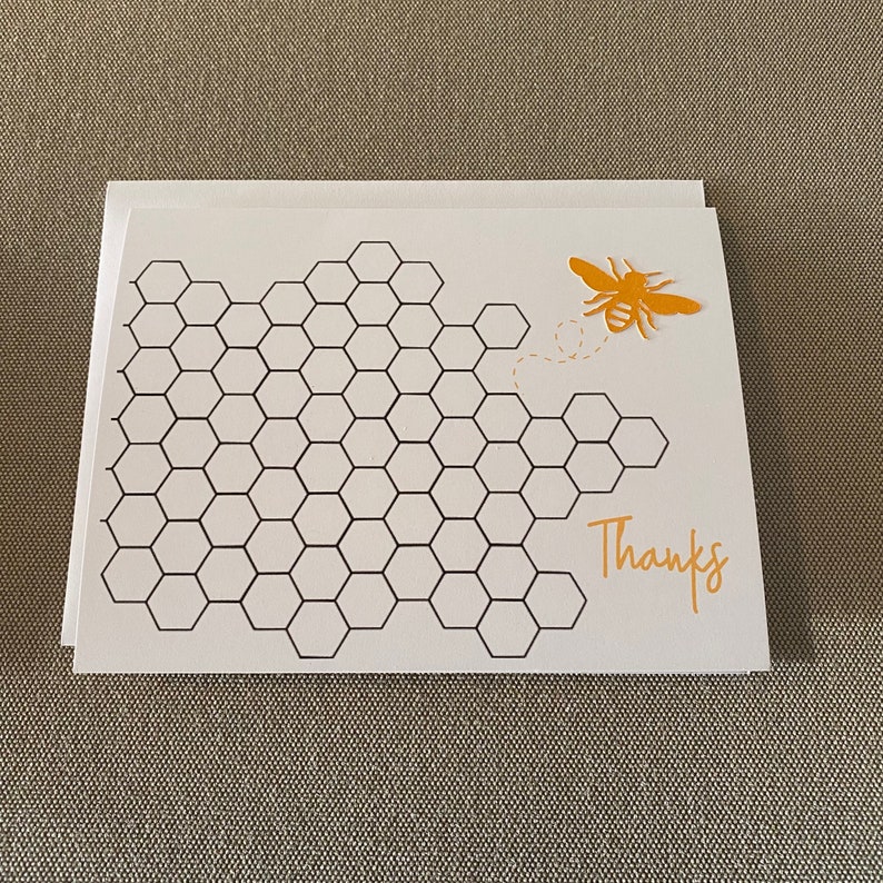 Thank You Notecards Thank You Card Set Bee Thank You Cards Blank Bee Thank You Note Cards Set of 8