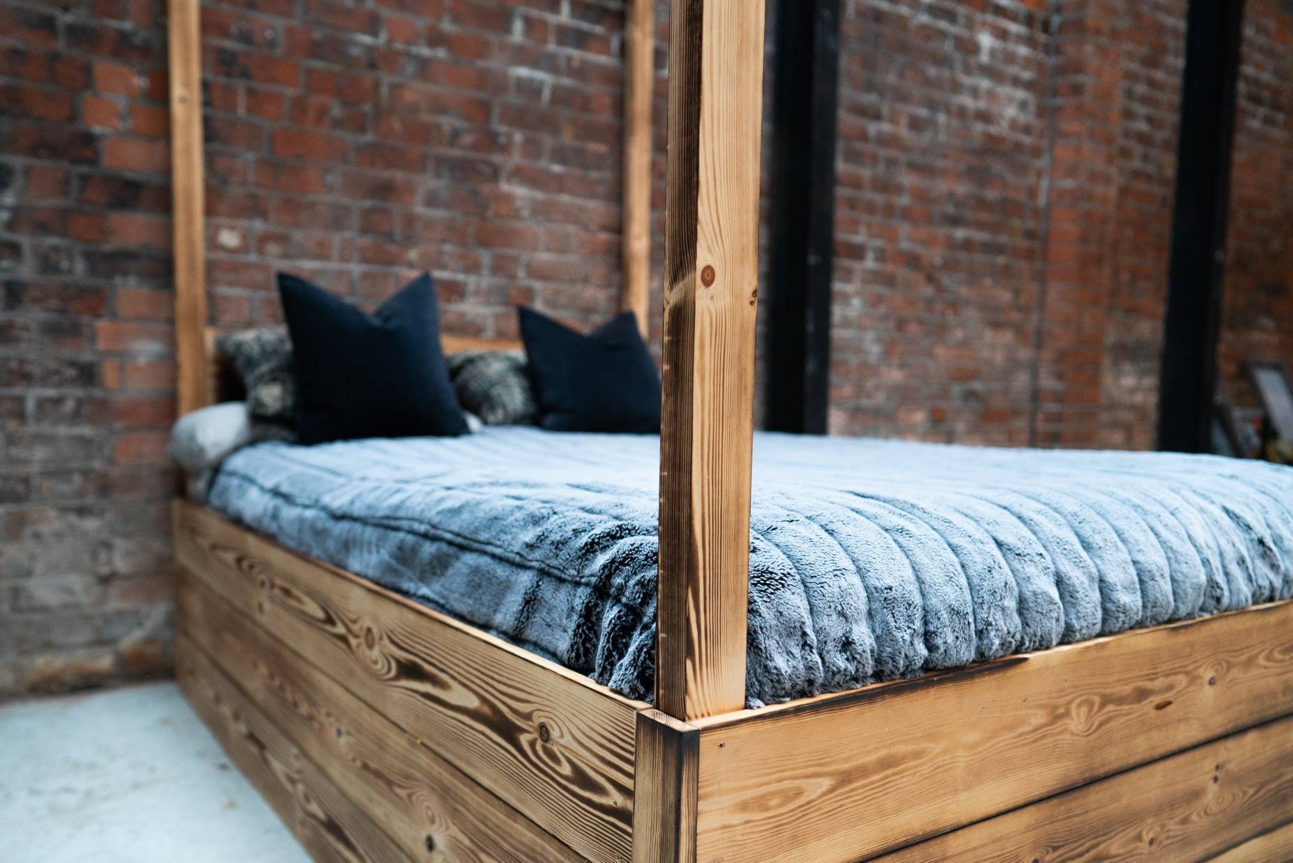 Four poster Bed with Storage Etsy