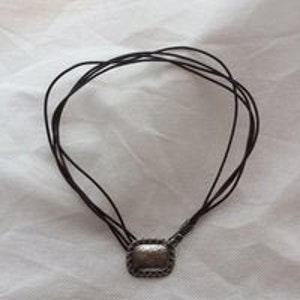 Silpada Necklace, Sterling Silver .925, Hammered, 4 Strand Leather, Vintage, Retired, Necklace N1715